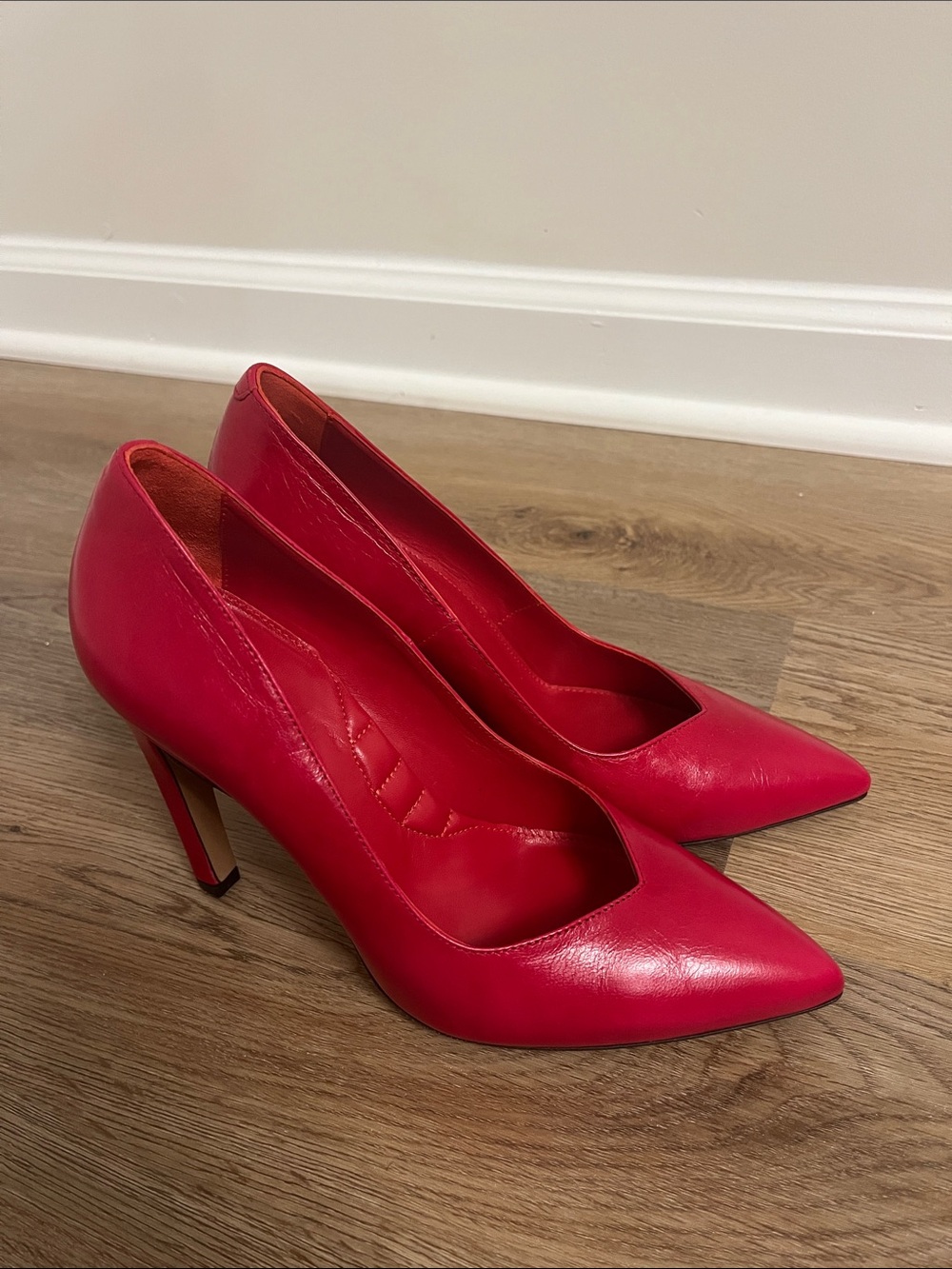 IRO Red Leather Pointed-Toe Pumps – Size 38 (US 7)